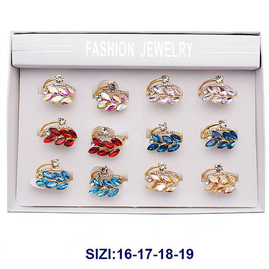 Crystal Leaf Ring