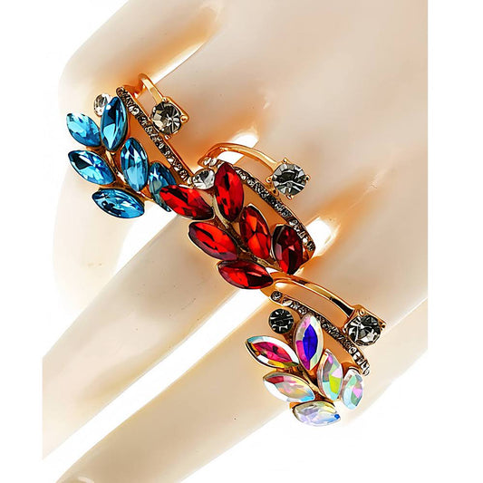 Crystal Leaf Ring