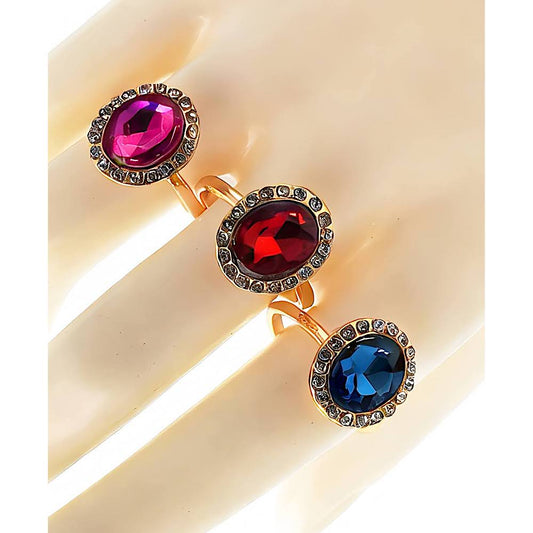 Oval Stone Halo Cocktail Ring