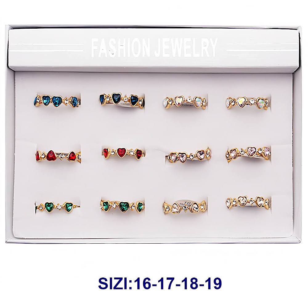 Crystal Heart Band Ring