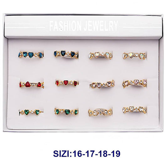 Crystal Heart Band Ring