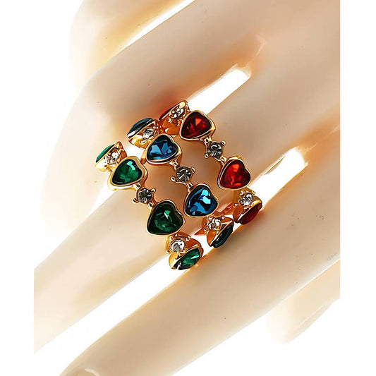 Crystal Heart Band Ring