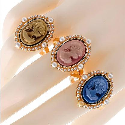 Vintage Victorian Lady Cameo Ring