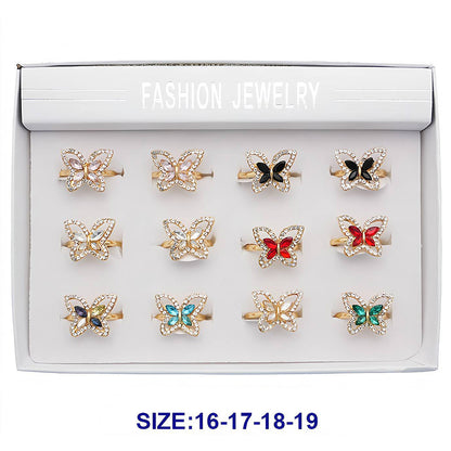Rhinestone Crystal Butterfly Ring