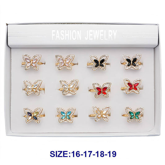 Rhinestone Crystal Butterfly Ring