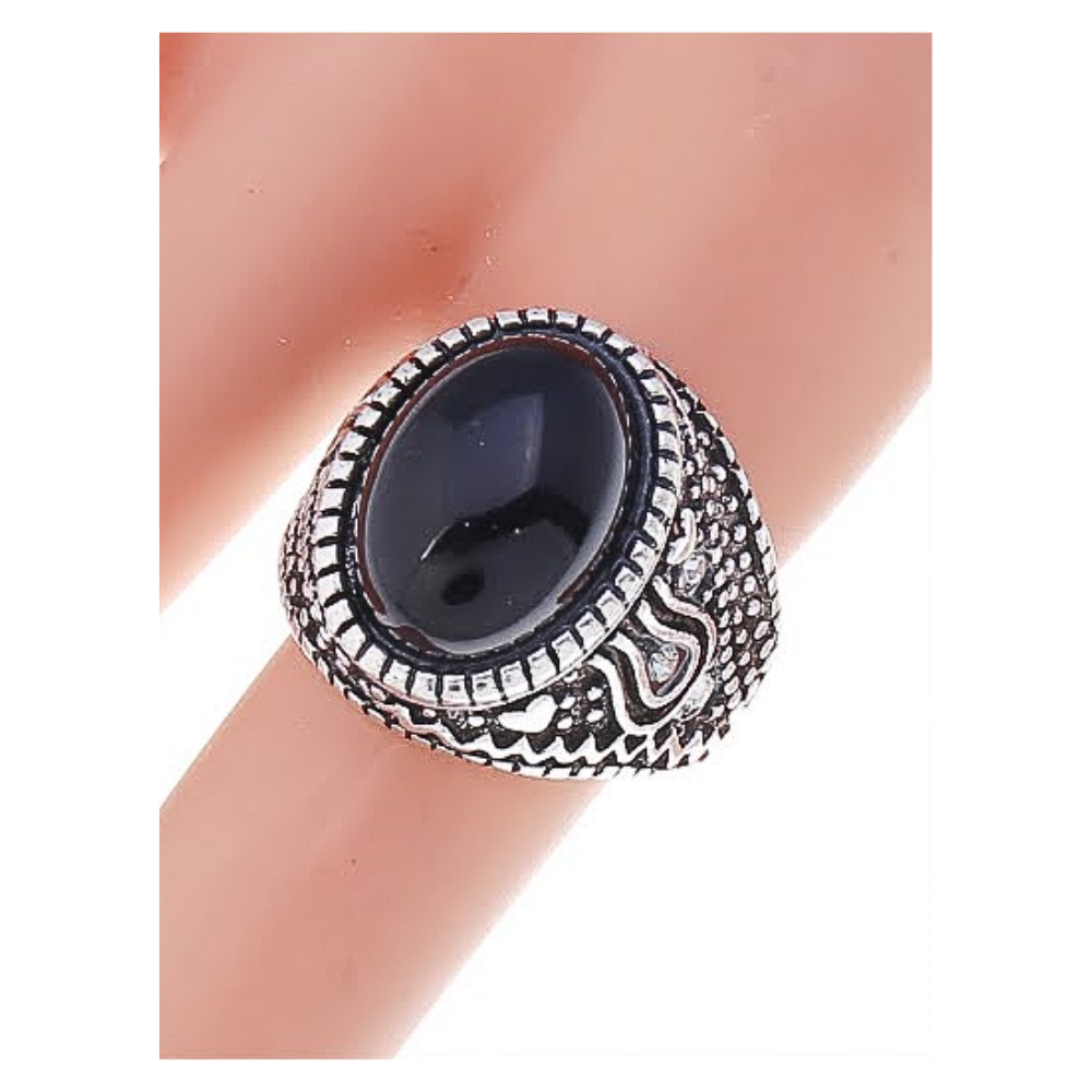 JAR35940 - Vintage Black Stone Ring