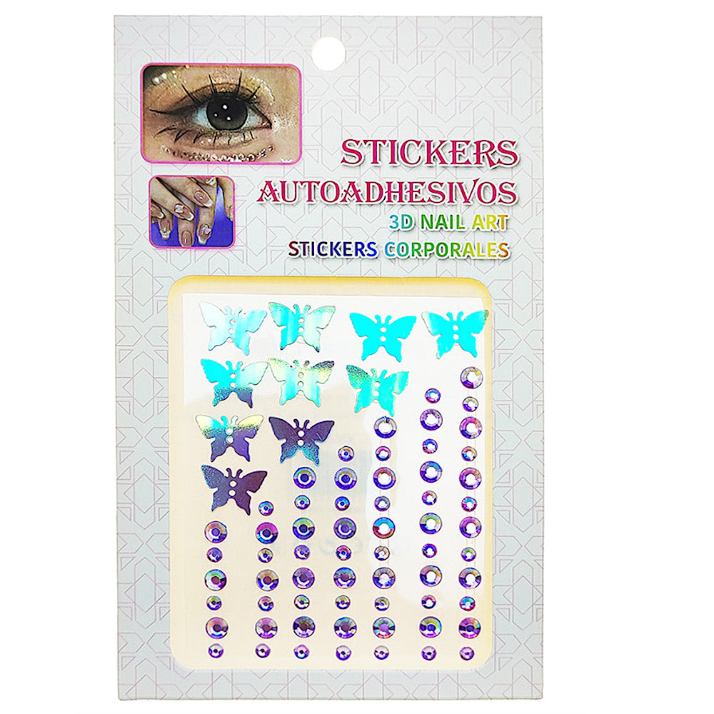 Adhesive Butterfly Face Gem