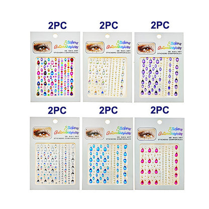 Adhesive Teardrop Face Gem