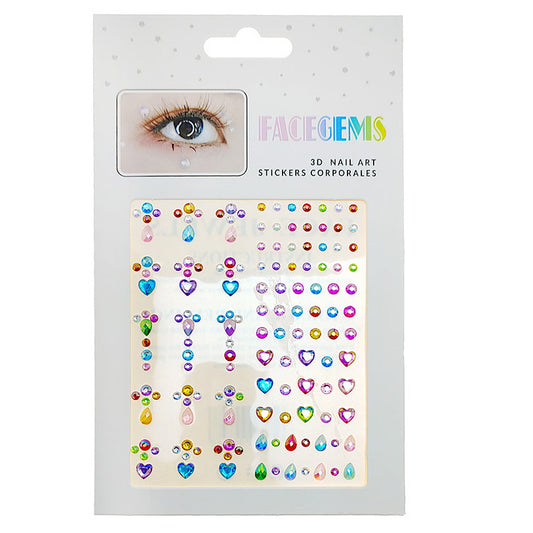 JBP48940 - Heart & Teardrop Adhesive Face Gem