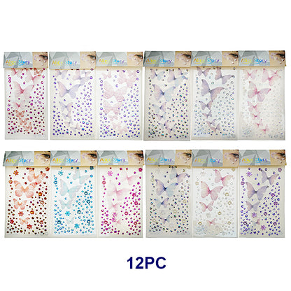 Adhesive Butterfly & Circle Face Gems