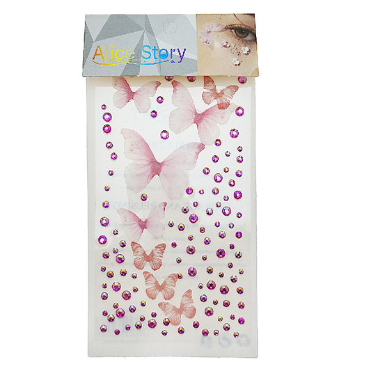 Adhesive Butterfly & Circle Face Gems