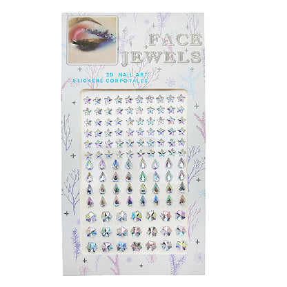 Assorted Shapes Adhesive Face Sticker Gems