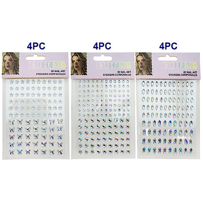 Assorted Shapes Adhesive Face Sticker Gems