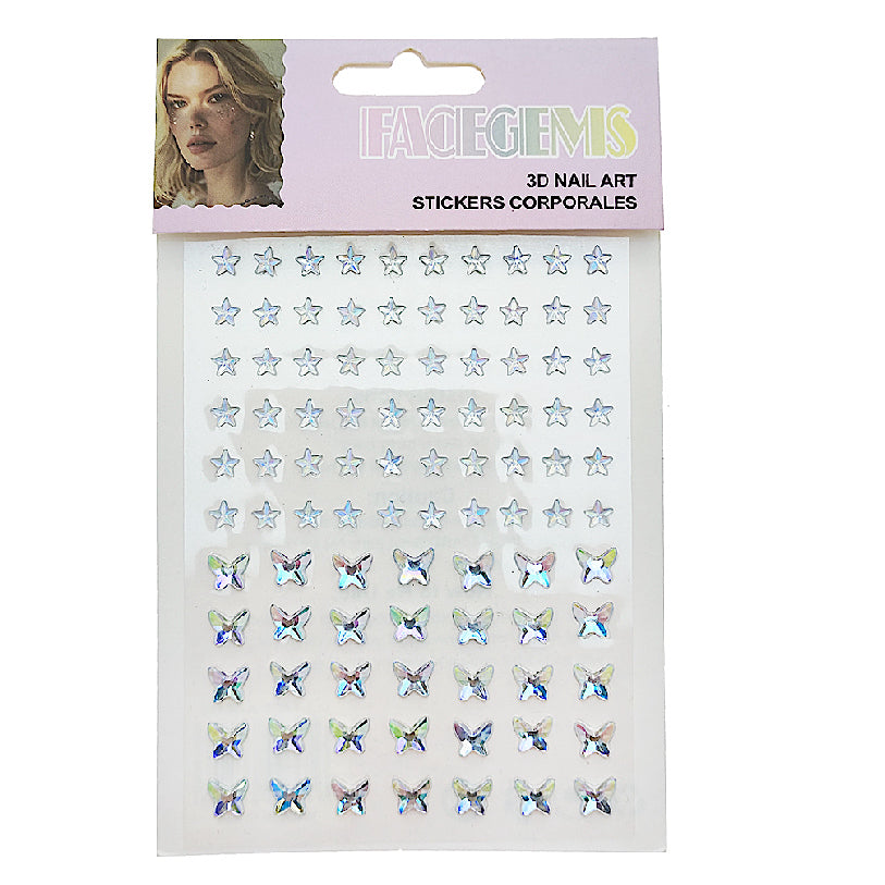 Assorted Shapes Adhesive Face Sticker Gems