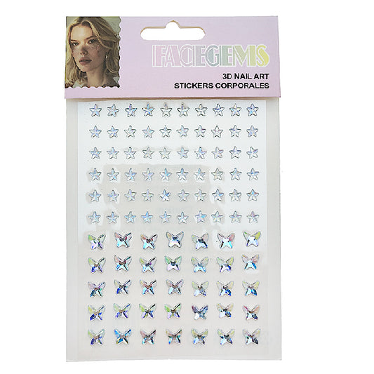 Assorted Shapes Adhesive Face Sticker Gems