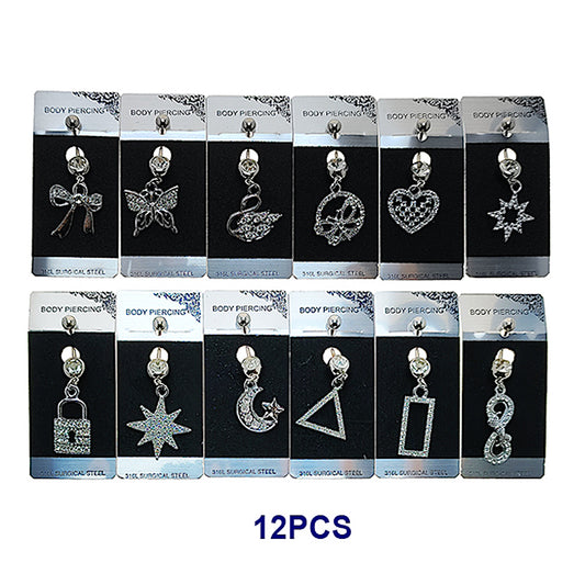 Assorted Rhinestone Belly Navel Rings