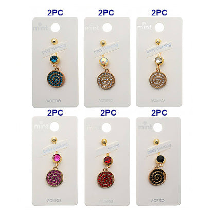Rhinestone Pavé Swirl Belly Navel Ring