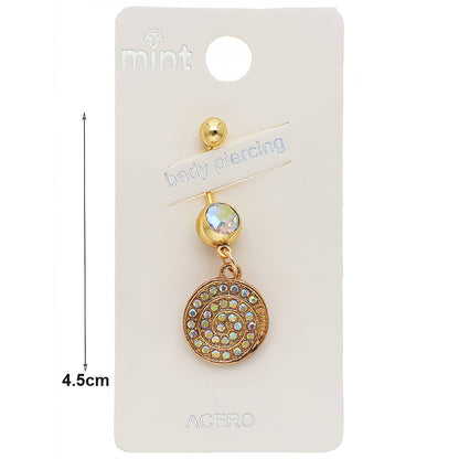 Rhinestone Pavé Swirl Belly Navel Ring
