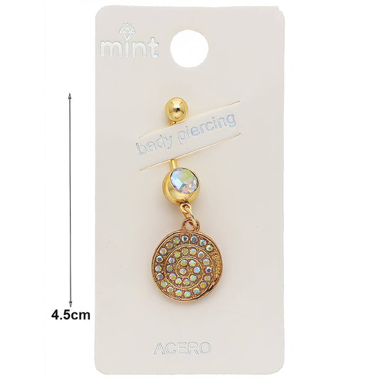 Rhinestone Pavé Swirl Belly Navel Ring