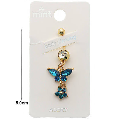 Butterfly Flower Drop Belly Navel Ring