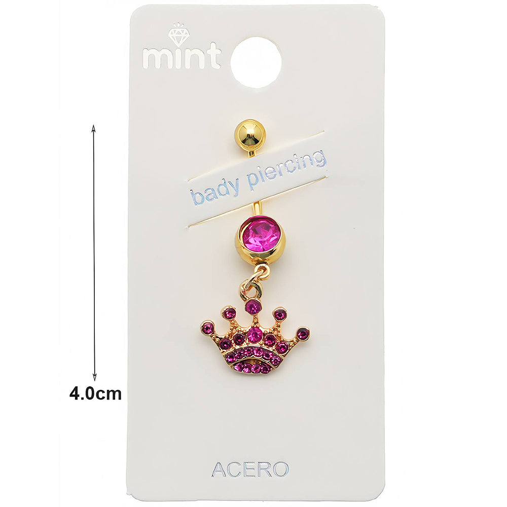 Rhinestone Crown Belly Navel Ring