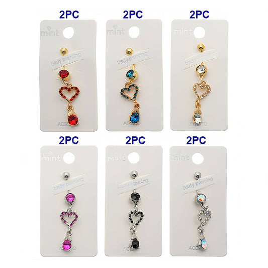 Heart Dangle Belly Navel Ring