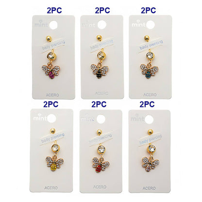 Rhinestone Honey Bee Belly Navel Ring