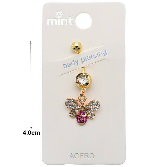 Rhinestone Honey Bee Belly Navel Ring