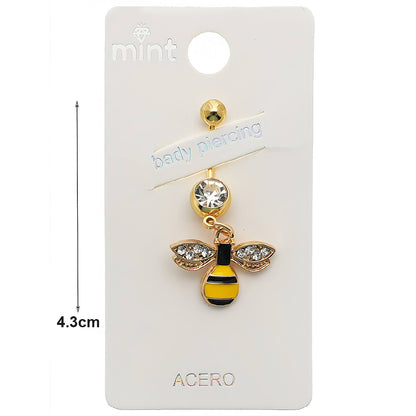 Enamel Honey Bee Belly Navel Ring