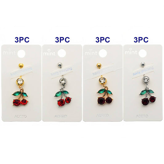 Rhinestone Cherry Belly Navel Ring