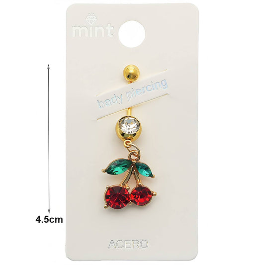 Rhinestone Cherry Belly Navel Ring