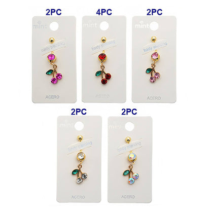 Rhinestone Cherry Belly Navel Ring