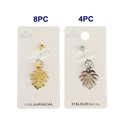 JBP44414 - Stainless Steel Monstera Leaf Belly Ring