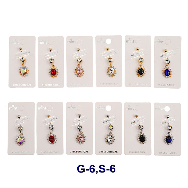 JBP44460 - Crystal Sun Belly Ring