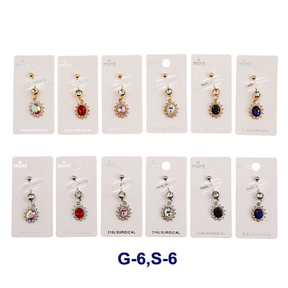 JBP44460 - Crystal Sun Belly Ring