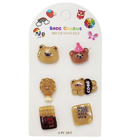 Chocolate Bear Shoe Charms