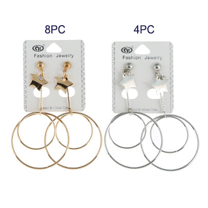 JE1148 - Star Circle Drop Earring