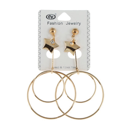 JE1148 - Star Circle Drop Earring