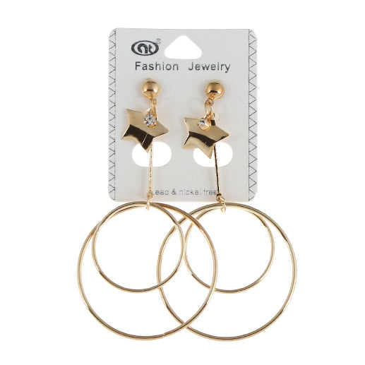 JE1148 - Star Circle Drop Earring