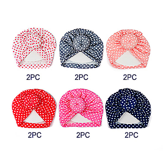 12 PCS Assorted Polka Dot Kids Turban