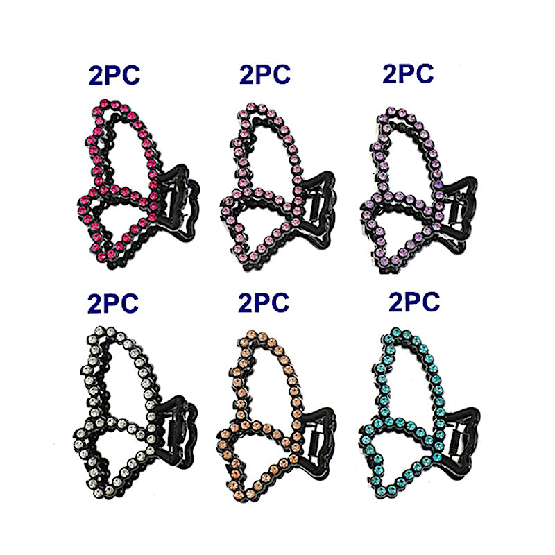 JH44198 - Rhinestone Butterfly Wing Claw Clip