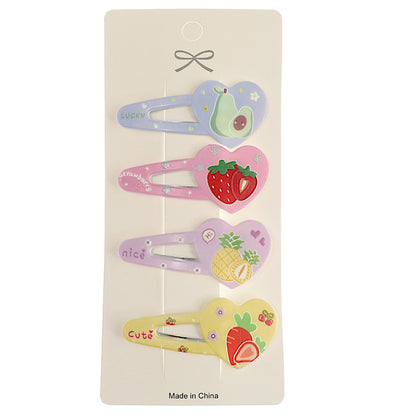 Heart Shaped Fruit Hair Clip Set