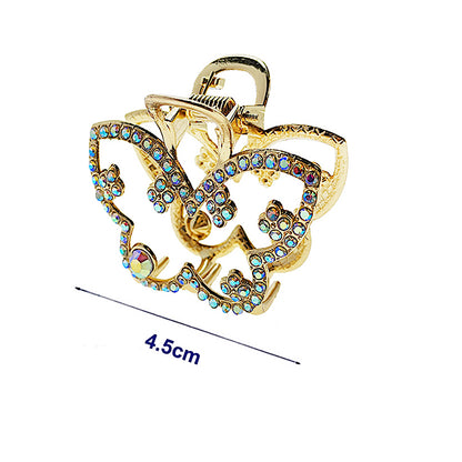 Rhinestone Butterfly & Bow Claw Clip