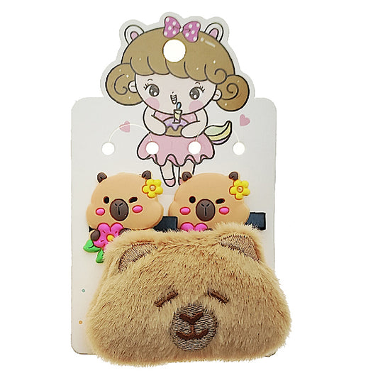 Cute Capybara Hair Clip Set