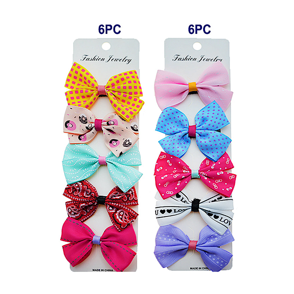 Assorted Patterns Hair Bow Clip Set