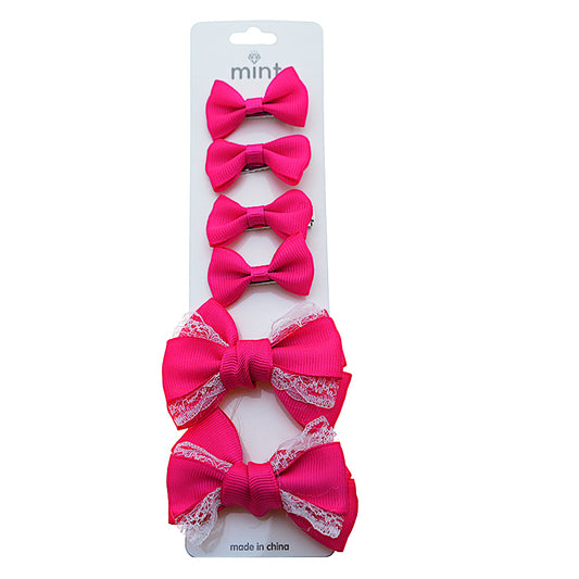 Lace Hair Bow Clip Set