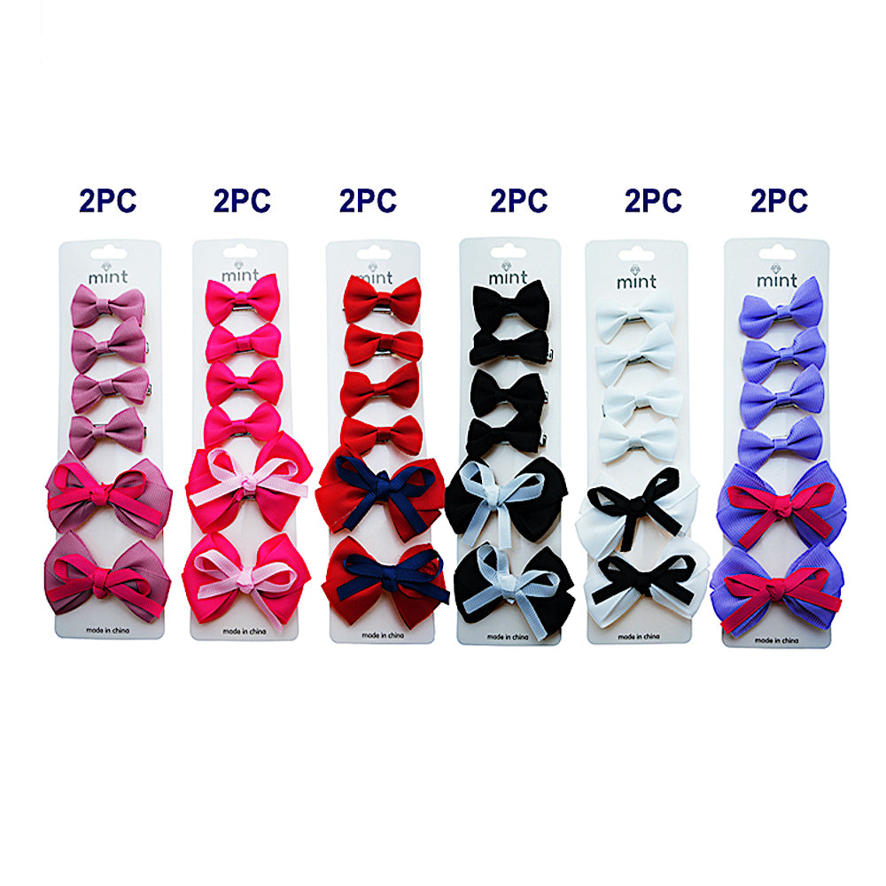 Mini Bow Hair Bow Clip Set