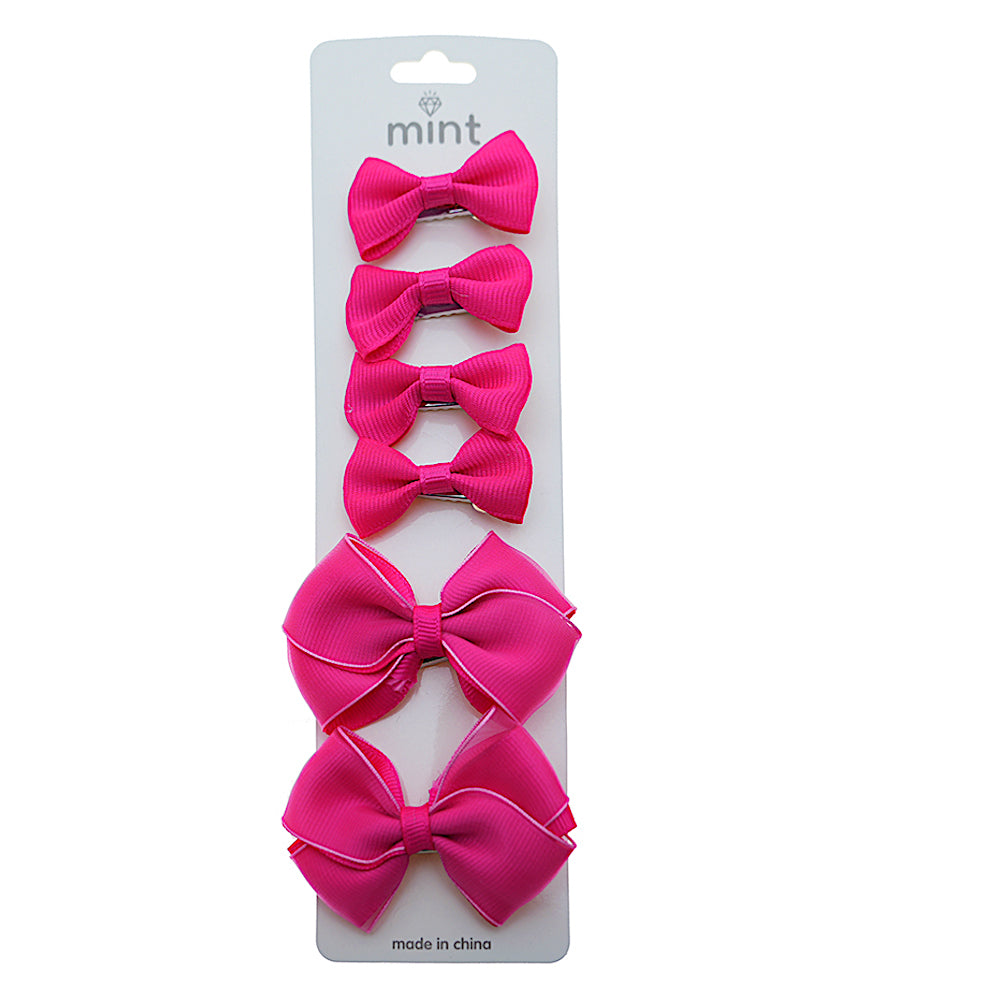 Lined Hair Bow Clip Set
