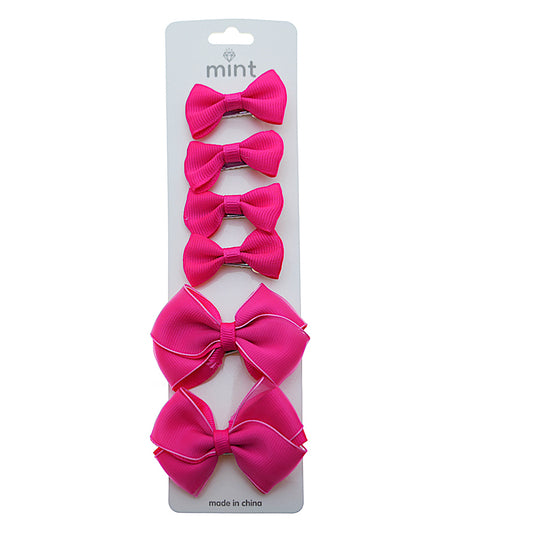 Lined Hair Bow Clip Set