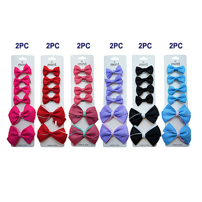 Lined Hair Bow Clip Set